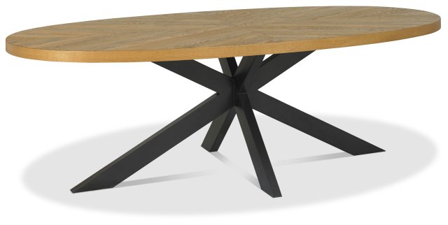 Signature Collection Ellipse Rustic Oak 8 Seater Dining Table - Grade A2 - Ref #0710