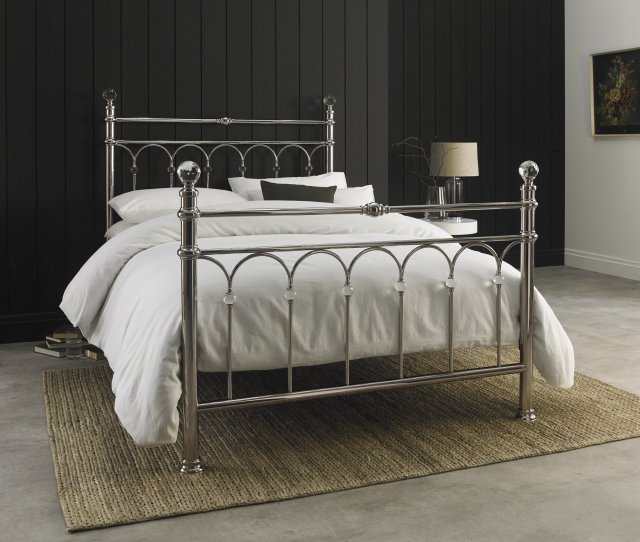 Headboards & Bedsteads Collection Krystal Shiny Nickel Bedstead King 150cm - Grade A3 - Ref #0552