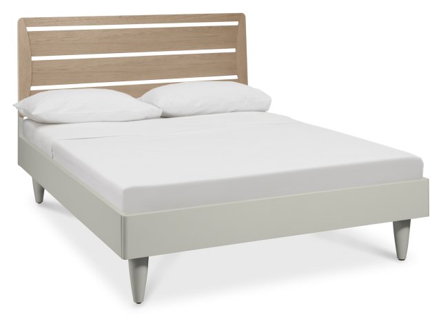 Premier Collection Larsen Scandi Oak & Soft Grey Slatted Double Bed Frame 135cm