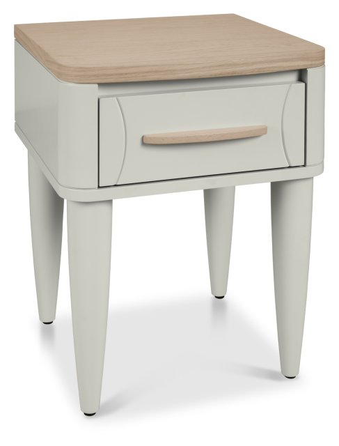 Premier Collection Larsen Scandi Oak & Soft Grey 1 Drawer Bedside Table