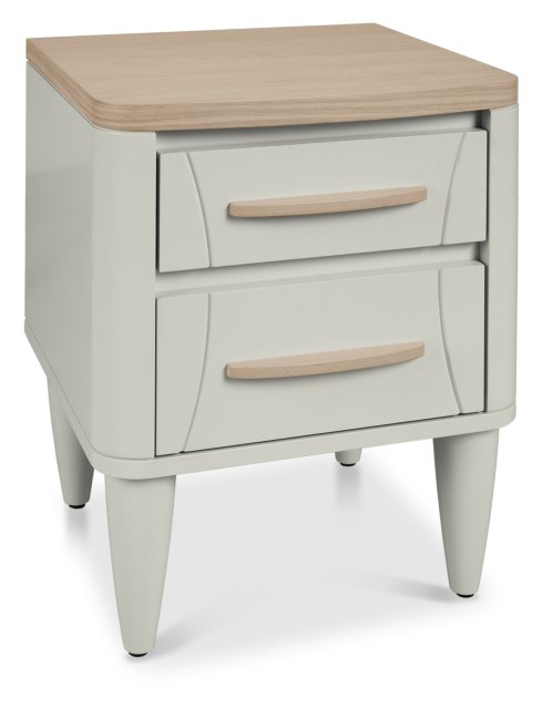 Premier Collection Larsen Scandi Oak & Soft Grey 2 Drawer Bedside Table