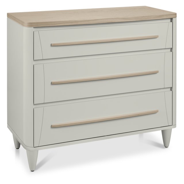 Premier Collection Larsen Scandi Oak & Soft Grey 3 Drawer Chest
