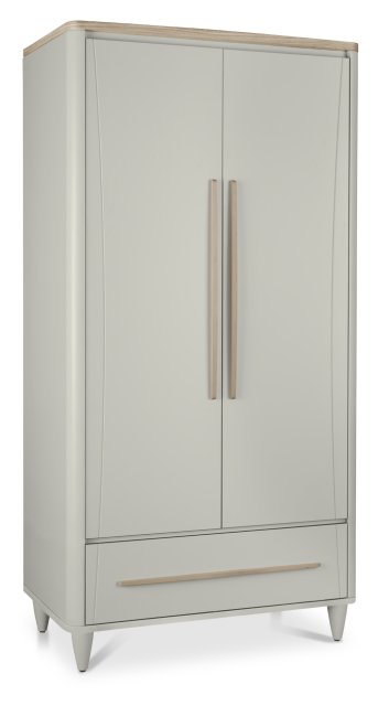 Premier Collection Larsen Scandi Oak & Soft Grey Double Wardrobe