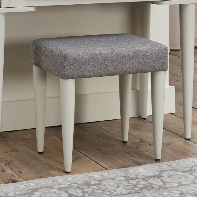 Premier Collection Larsen Soft Grey Stool - Grey Fabric