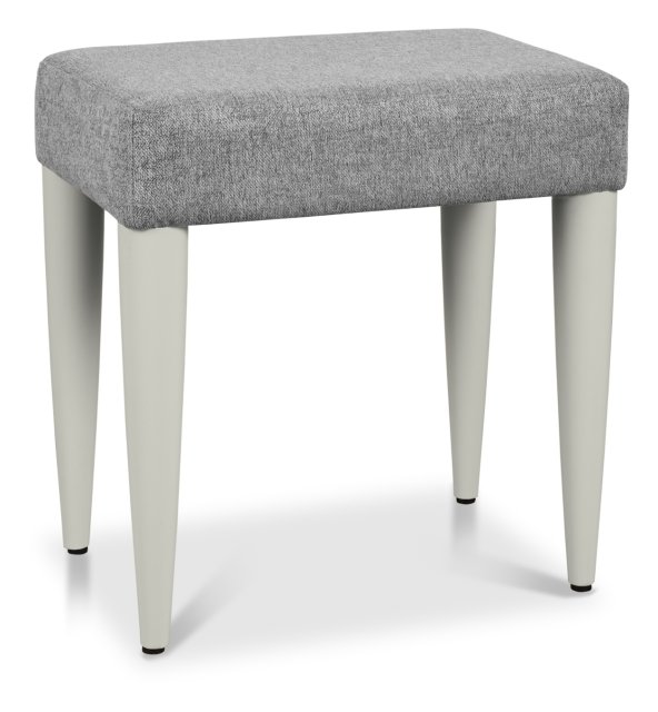 Premier Collection Larsen Scandi Oak & Soft Grey Stool - Grey Fabric