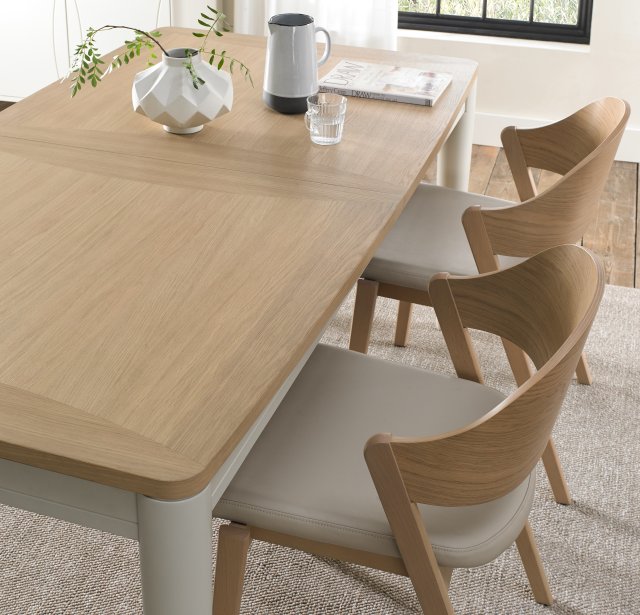 Premier Collection Larsen Scandi Oak & Soft Grey 4-6 Extension Dining Table