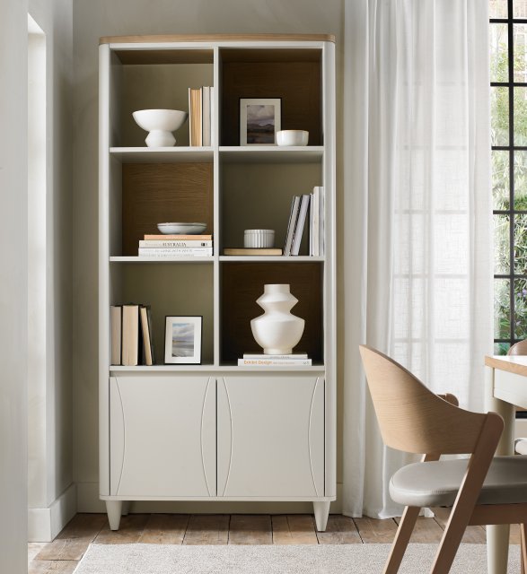 Premier Collection Larsen Scandi Oak & Soft Grey Display Unit