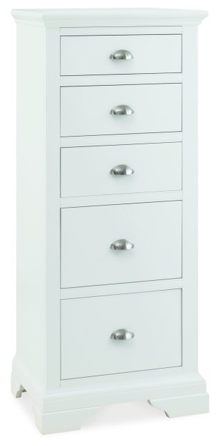 Premier Collection Hampstead White 5 Drawer Tall Chest - Grade A3 - Ref #0892