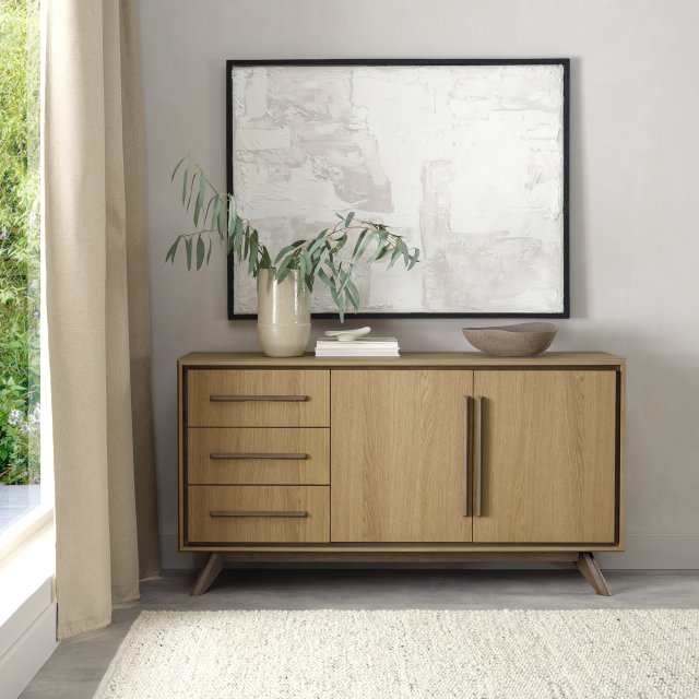 Premier Collection Kristen Oak & Light Weathered Oak Wide Sideboard