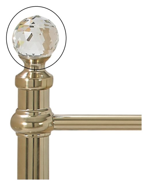 Krystal Champagne Brass replacement large finial (single)