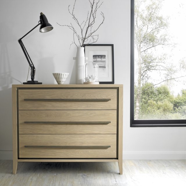Premier Collection Rimini Aged Oak & Weathered Oak 3 Drawer Chest - Grade A3 - Ref #0976