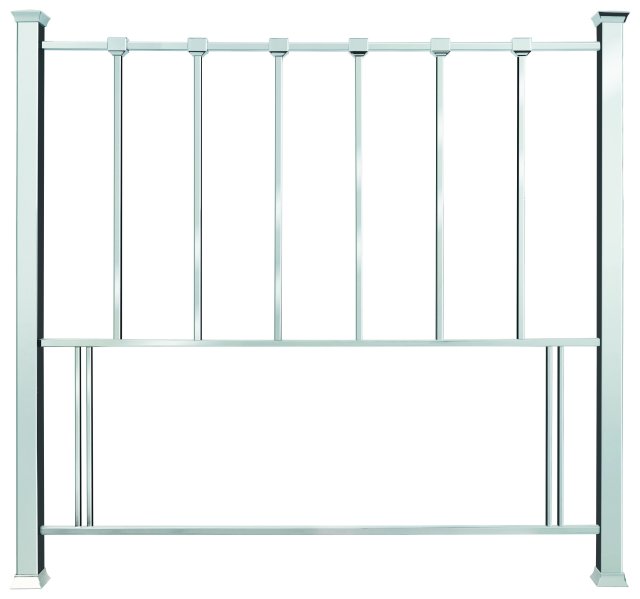 Headboards & Bedsteads Collection Madison Shiny Nickel Headboard Double 135cm - Grade A3 - Ref #0980