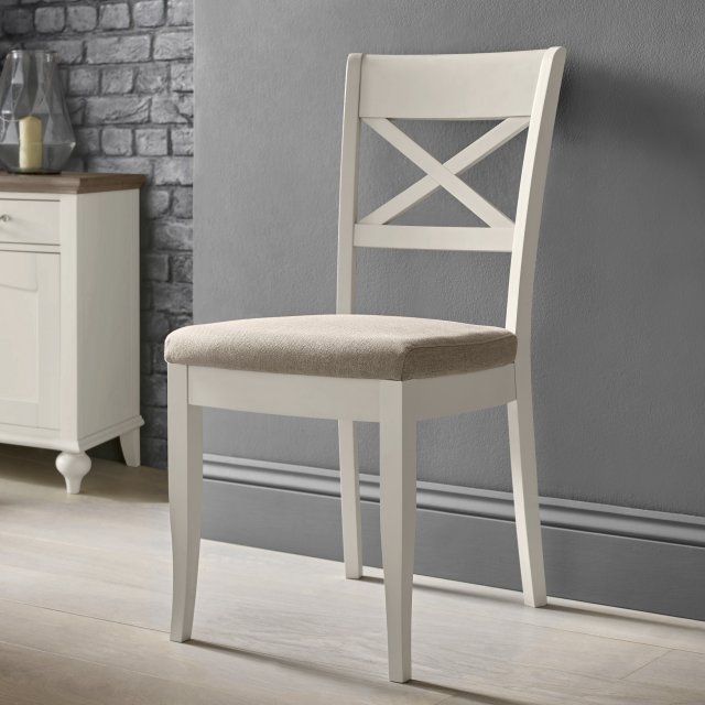 Montreux Soft Grey X Back Chair - Pebble Grey Fabric (Single) - Grade A3 - Ref #0987