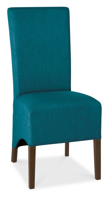 Nina Oiled Oak Wing Back Chairs - Teal Fabric (Pair)