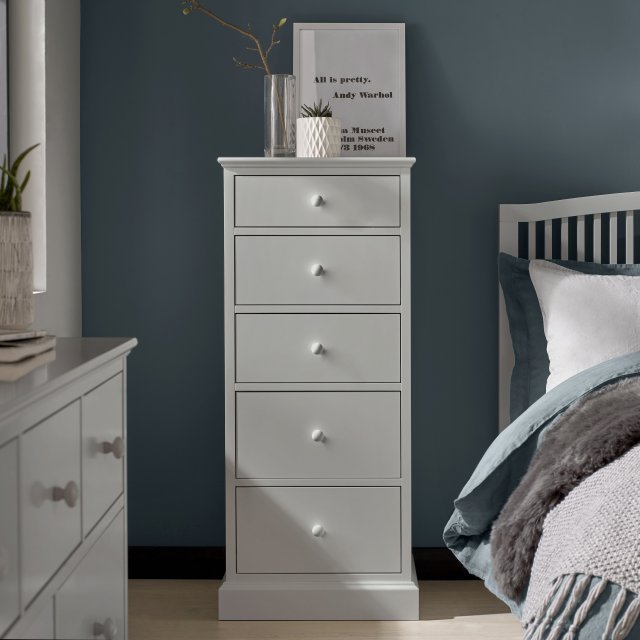 Premier Collection Ashby White 5 Drawer Tall Chest - Grade A3 - Ref #1110