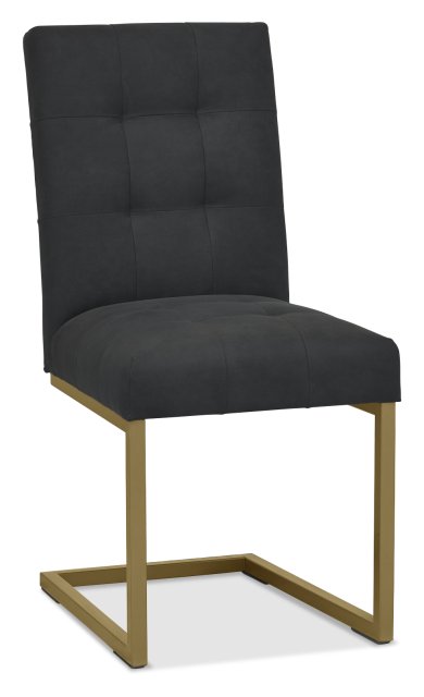 Signature Collection Athena Upholstered Cantilever Chair - Black Fabric (Pair) - Grade A3 - Ref #1114