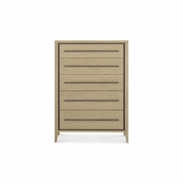 Premier Collection Rimini Aged Oak & Weathered Oak 5 Drawer Chest - Grade A3 - Ref #1197