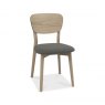 Premier Collection Dansk Scandi Oak Veneer Back Chair - Cold Steel Fabric (Pair)