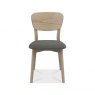 Premier Collection Dansk Scandi Oak Veneer Back Chair - Cold Steel Fabric (Pair)