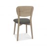 Premier Collection Dansk Scandi Oak Veneer Back Chair - Cold Steel Fabric (Pair)