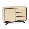 Premier Collection Brunel Chalk Oak & Gunmetal Narrow Sideboard