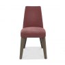Premier Collection Cadell Aged Oak Upholstered Chair - Mulberry (Pair)