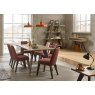 Premier Collection Cadell Aged Oak Upholstered Chair - Mulberry (Pair)