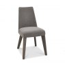 Premier Collection Cadell Aged Oak Upholstered Chair - Smoke Grey Fabric(Pair)