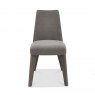 Premier Collection Cadell Aged Oak Upholstered Chair - Smoke Grey Fabric(Pair)
