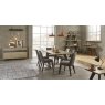 Premier Collection Cadell Aged Oak Upholstered Chair - Smoke Grey Fabric(Pair)