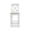 Premier Collection Hampstead Two Tone X Back Bar Stool - Sand Colour Fabric (Pair)