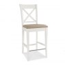 Premier Collection Hampstead Two Tone X Back Bar Stool - Ivory Bonded Leather(Pair)