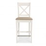 Premier Collection Hampstead Two Tone X Back Bar Stool - Ivory Bonded Leathr(Pair)