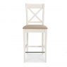 Premier Collection Hampstead Two Tone X Back Bar Stool - Ivory Bonded Leather(Pair)
