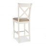 Premier Collection Hampstead Two Tone X Back Bar Stool - Ivory Bonded Leather(Pair)