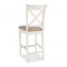 Premier Collection Hampstead Two Tone X Back Bar Stool - Ivory Bonded Leathr(Pair)