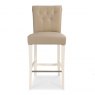 Premier Collection Hampstead Two Tone Upholstered Bar Stool - Ivory Bonded Leather (Pair)