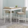 Premier Collection Hampstead Two Tone Upholstered Bar Stool - Ivory Bonded Leather (Pair)