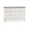 Premier Collection Montreux Grey Washed Oak & Soft Grey 6 Drawer Wide Chest