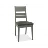 Premier Collection Oakham Dark Grey Chair - Dark Grey Bonded Leather (Pair)