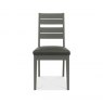 Premier Collection Oakham Dark Grey Chair - Dark Grey Bonded Leather (Pair)