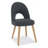 Premier Collection Oslo Oak Upholstered Chair - Steel Fabric (Pair)