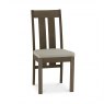Premier Collection Turin Dark Oak Slatted Chair - Pebble Grey Fabric (Pair)