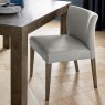Premier Collection Turin Dark Oak Low Back Upholstered Chair - Pebble Grey Fabric (Pair)
