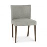 Premier Collection Turin Dark Oak Low Back Upholstered Chair - Pebble Grey Fabric (Pair)