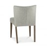 Premier Collection Turin Dark Oak Low Back Upholstered Chair - Pebble Grey Fabric (Pair)