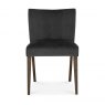 Premier Collection Turin Dark Oak Low Back Uph Chair - Gun Metal Velvet Fabric (Pair)