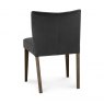 Premier Collection Turin Dark Oak Low Back Upholstered Chair - Gun Metal Velvet Fabric (Pair)
