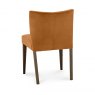Premier Collection Turin Dark Oak Low Back Upholstered Chair - Harvest Pumpkin Velvet Fabric (Pair)
