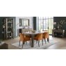Premier Collection Turin Dark Oak Low Back Upholstered Chair - Harvest Pumpkin Velvet Fabric (Pair)